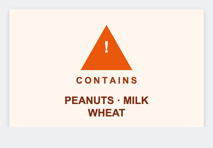 Allergen alert sample from the free label maker
