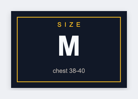 Apparel size sample from the free label maker