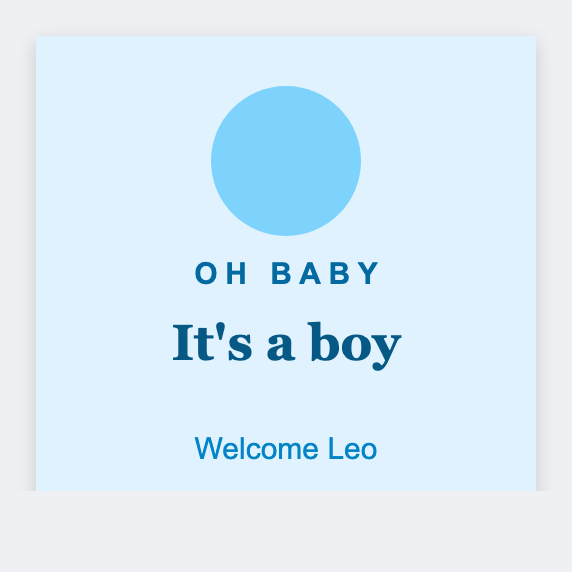 Baby shower sample from the free label maker