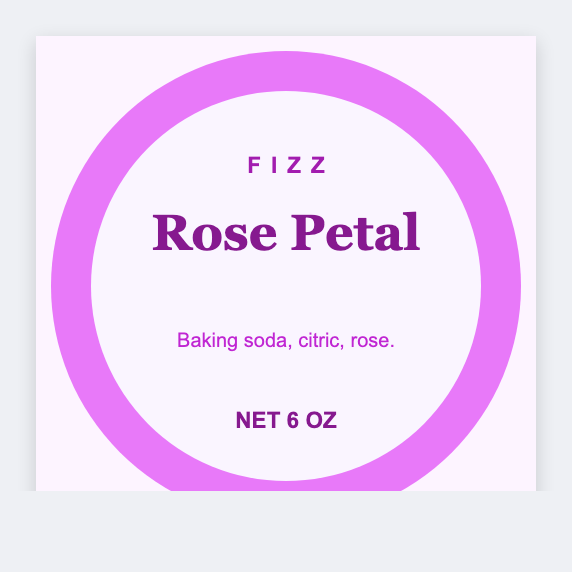 Bath bomb sample from the free label maker
