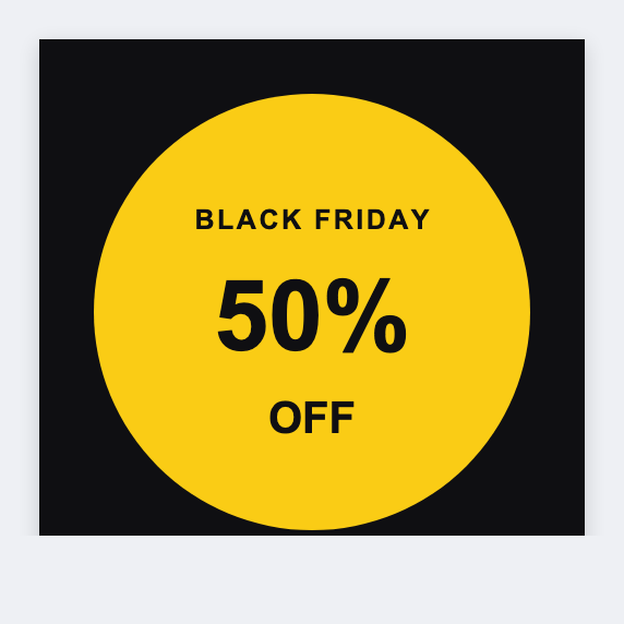 Black Friday sample from the free label maker