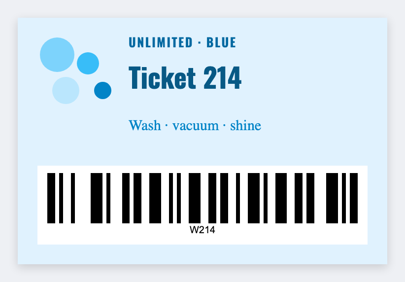 Car wash sample from the free label maker
