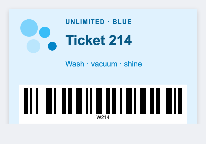 Car wash sample from the free label maker