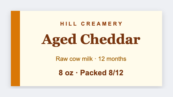 Cheese wedge sample from the free label maker