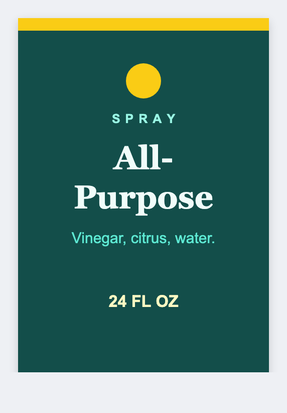 Cleaning product sample from the free label maker