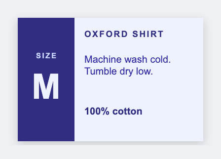 Clothing care sample from the free label maker