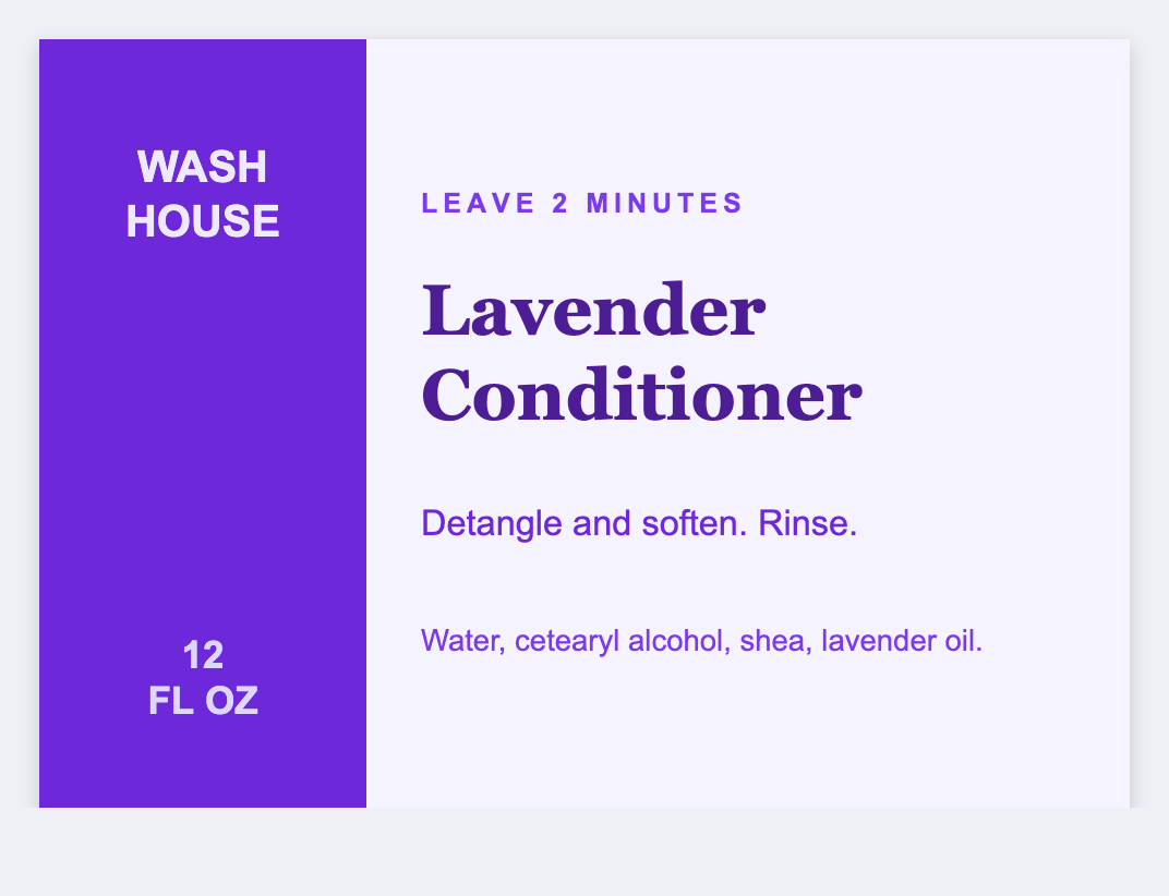 Conditioner bottle sample from the free label maker