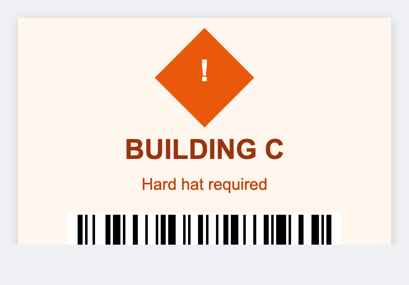 Job site sample from the free label maker