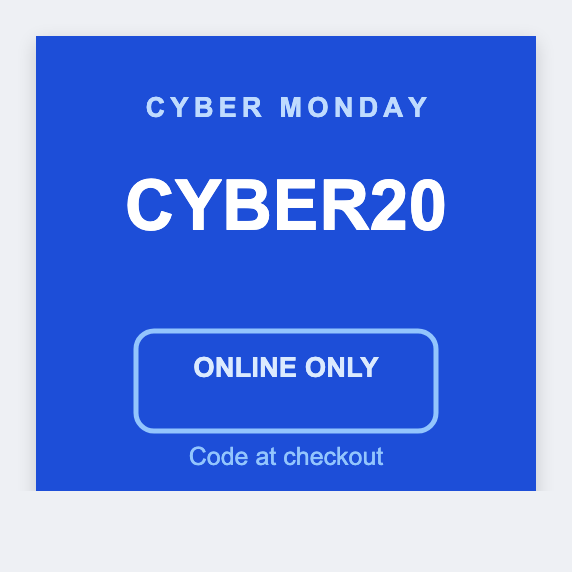 Cyber Monday sample from the free label maker