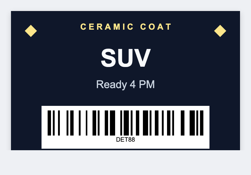 Auto detailing sample from the free label maker