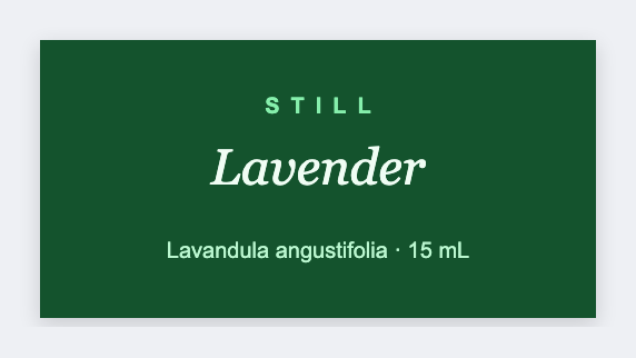 Essential oil sample from the free label maker