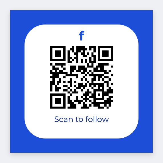 Facebook QR sample from the free label maker