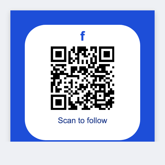 Facebook QR sample from the free label maker