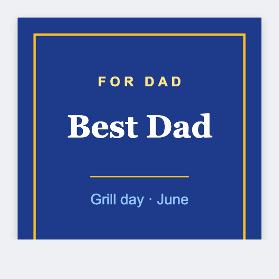 Father's Day sample from the free label maker