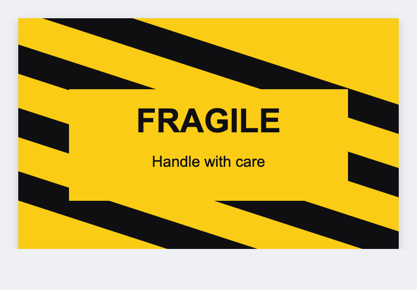 Fragile sample from the free label maker