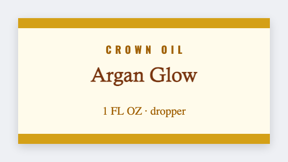 Hair oil sample from the free label maker
