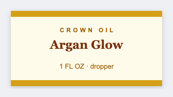 Hair oil sample from the free label maker