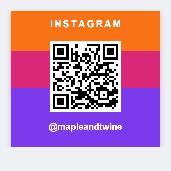 Instagram QR sample from the free label maker