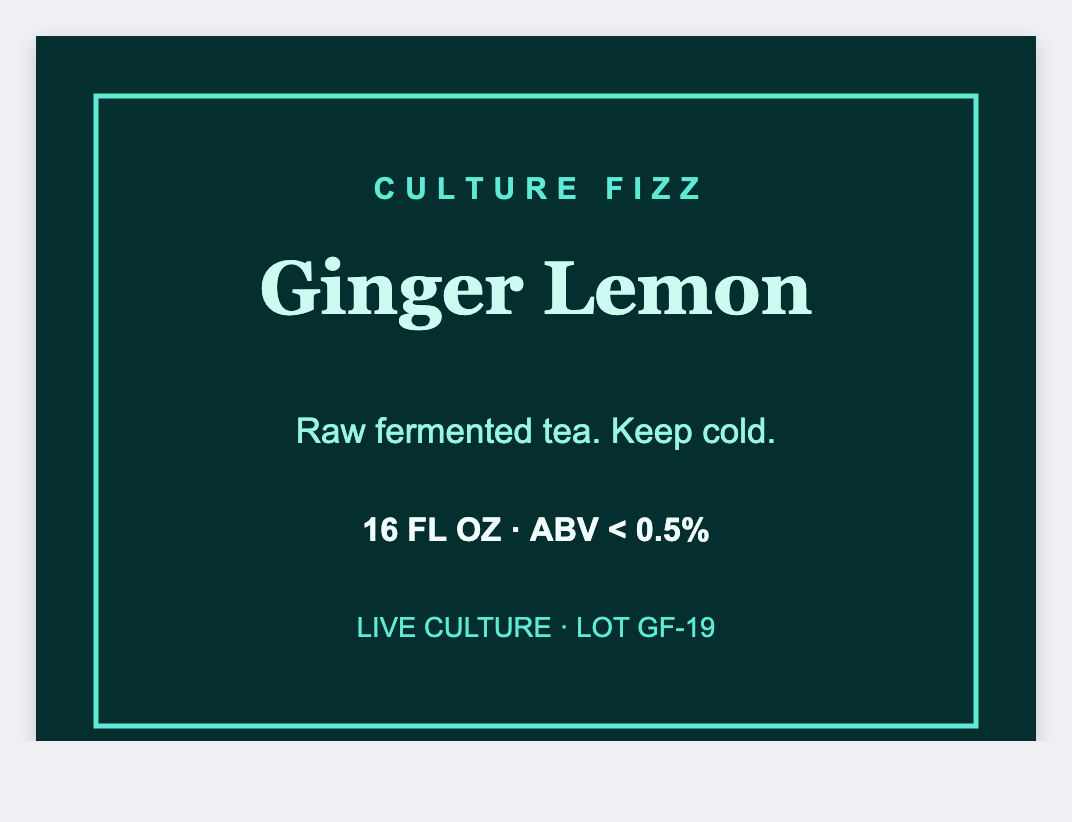 Kombucha sample from the free label maker