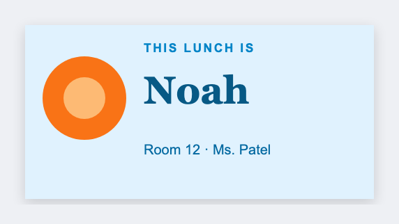 Lunch box sample from the free label maker
