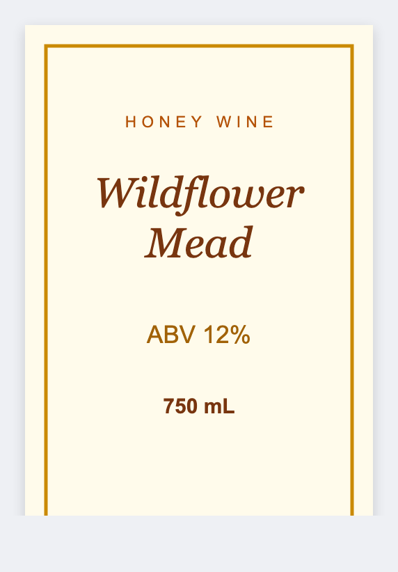 Mead sample from the free label maker