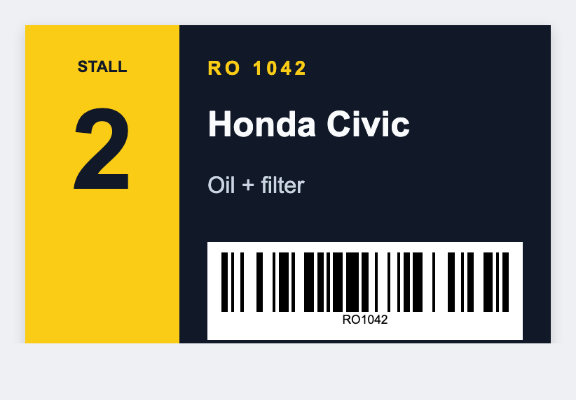 Mechanic sample from the free label maker