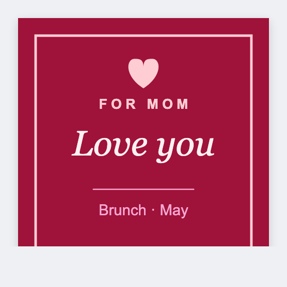 Mother's Day sample from the free label maker