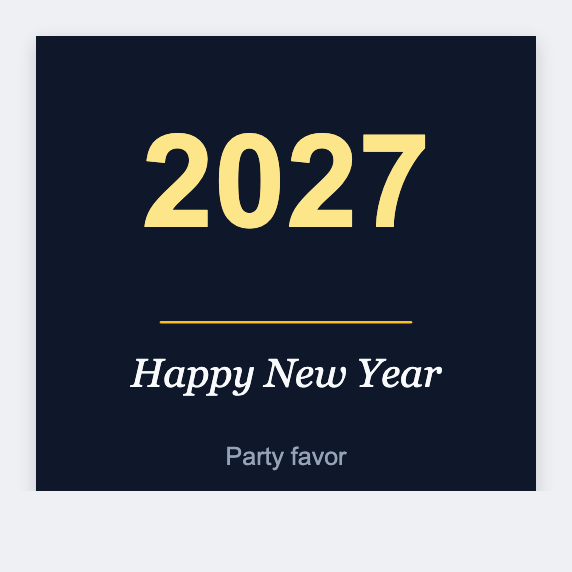 New Year sample from the free label maker