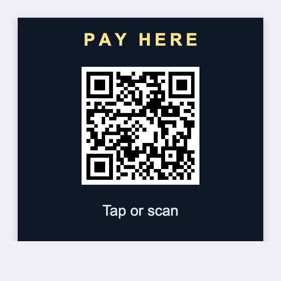 Payment QR sample from the free label maker