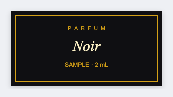 Perfume sample sample from the free label maker