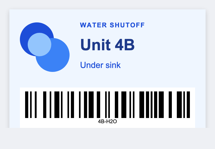 Plumber tag sample from the free label maker