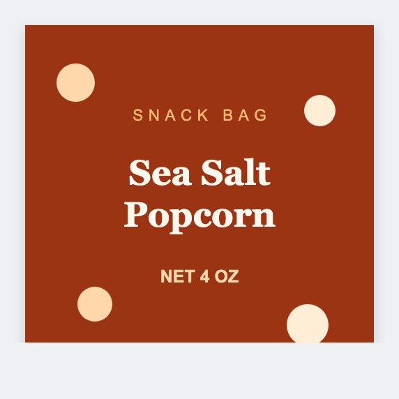 Popcorn sample from the free label maker