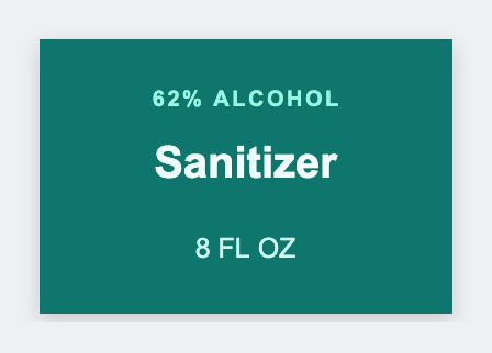 Hand sanitizer sample from the free label maker