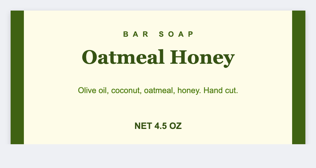 Soap wrap sample from the free label maker