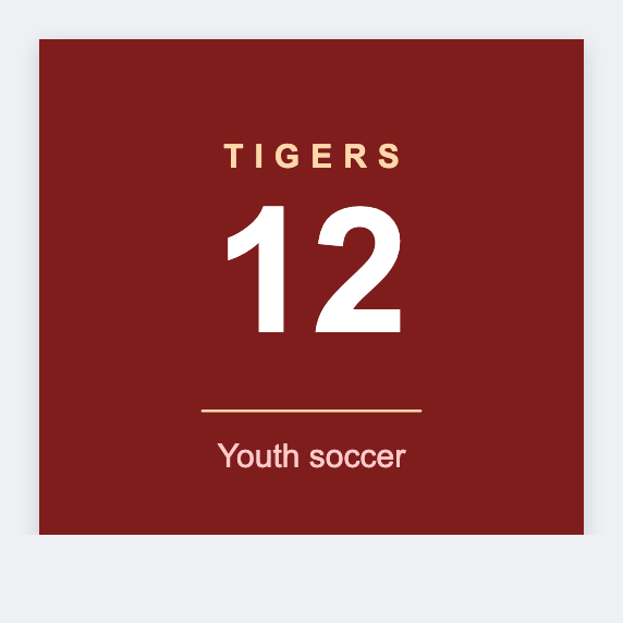 Sports team sample from the free label maker