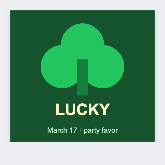 St. Patrick's Day sample from the free label maker