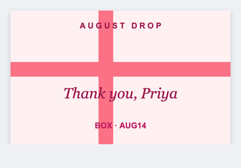 Subscription box sample from the free label maker