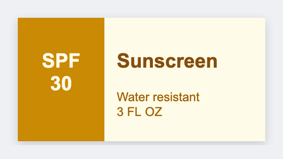 Sunscreen sample from the free label maker