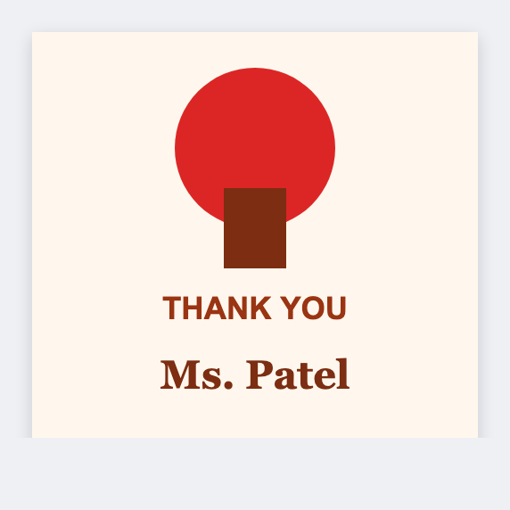 Teacher thanks sample from the free label maker