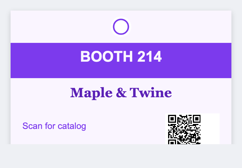 Trade show sample from the free label maker