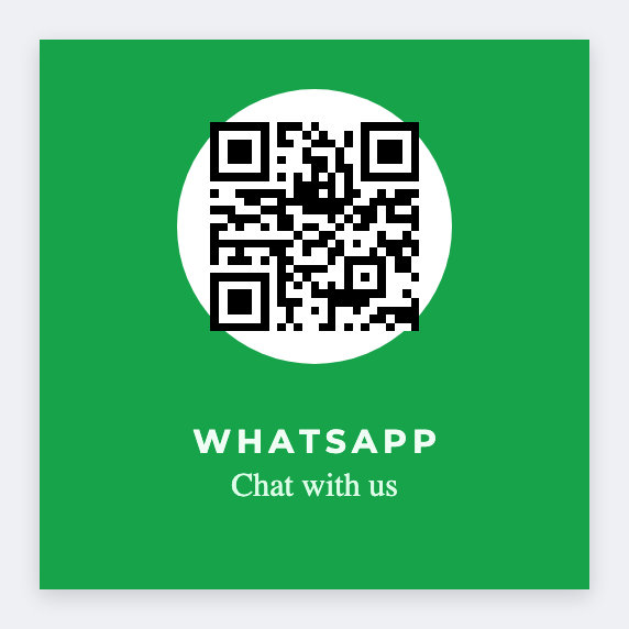 WhatsApp QR sample from the free label maker