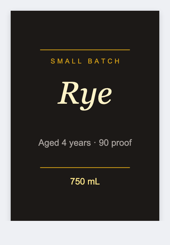 Whiskey sample from the free label maker
