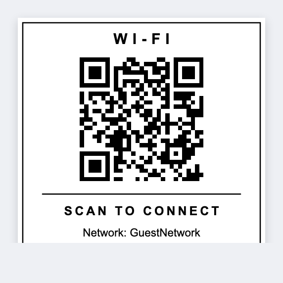 Wi-Fi access QR sample from the free label maker